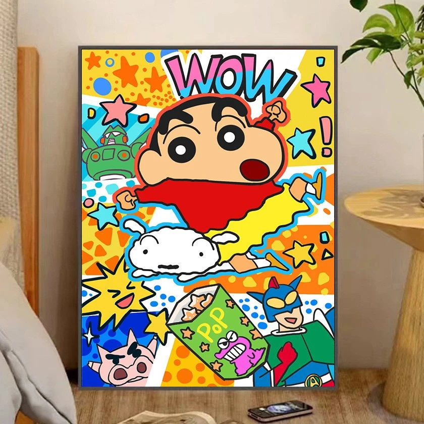 蜡笔小新 卡通款式 DIY数字油画 可爱手绘画手工减压装饰画