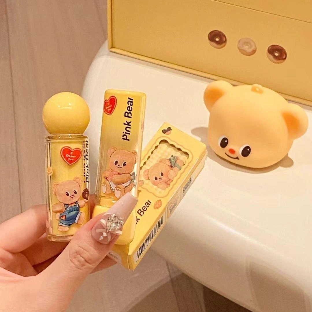 PINK BEAR皮可熊黄油小熊小灯泡唇蜜精华蜜固体唇釉口红女