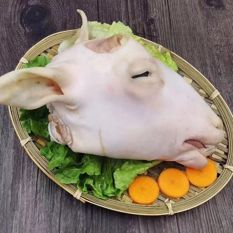 新鲜带皮整只羊头活杀速冻羊头羊舌羊头肉羊脑生羊头2.5-3.5斤