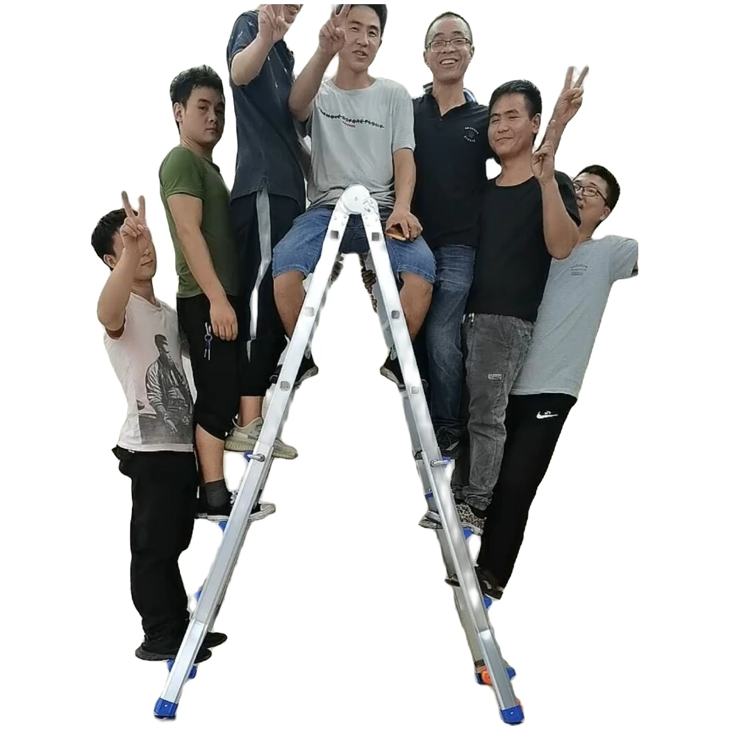 高兄小巨人多功能伸缩梯铝合金直梯人字折叠家用工程梯子加厚升降