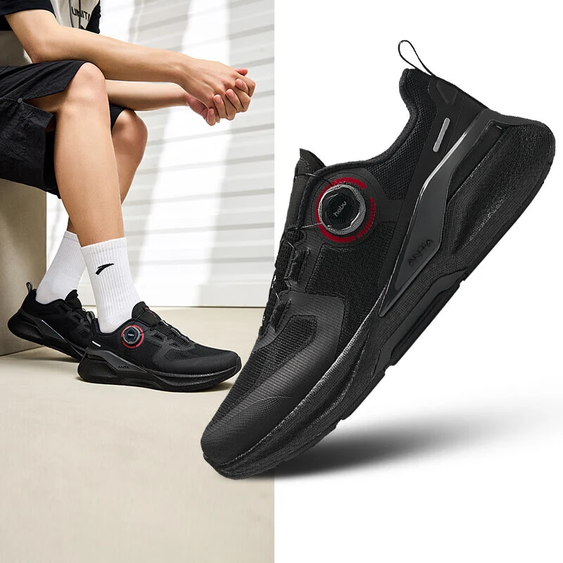 安踏燃炼Pro丨运动鞋男轻便透气网面旋钮减震训练鞋112427780