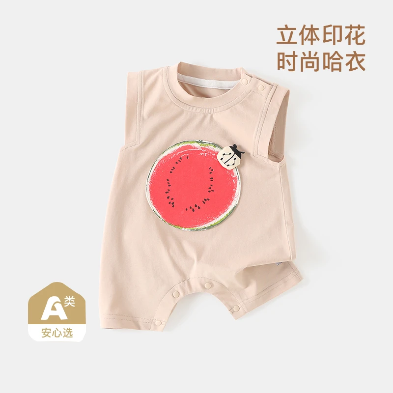 DU贝嘉乐【高定版】夏季宝宝薄款可爱西瓜立体卡通爬服婴儿连体衣