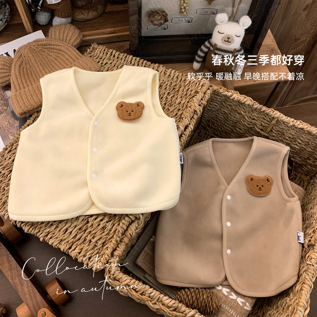 DU春秋新款马甲潮流百搭保暖婴儿宝宝儿童外穿棉马甲