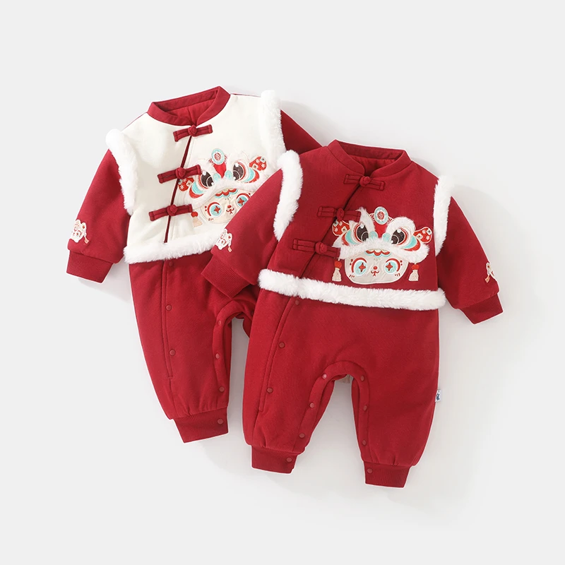 DU贝嘉乐【高定版】冬季新款加棉国潮中国风宝宝连体衣长袖哈衣5