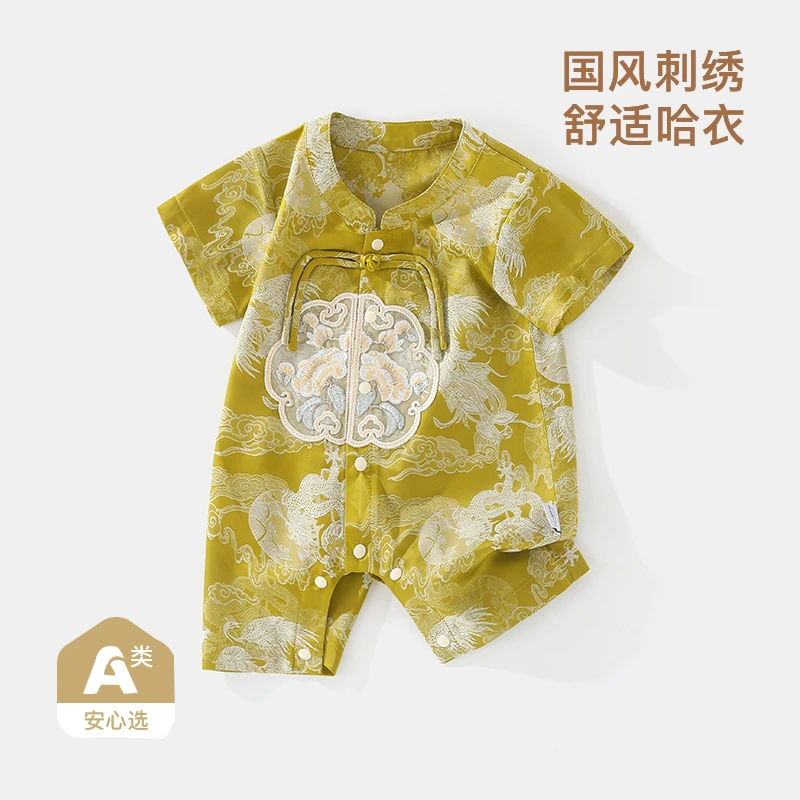 DU贝嘉乐【高定版】夏季宝宝薄款国潮新中式洋气连体衣国风婴儿哈衣