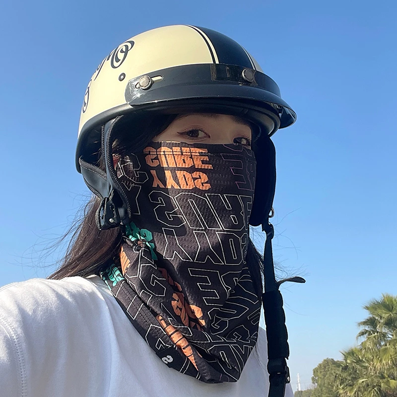 防晒面罩男透气全脸口罩开车遮阳夏季防紫外线男挂耳脸罩冰丝骑行