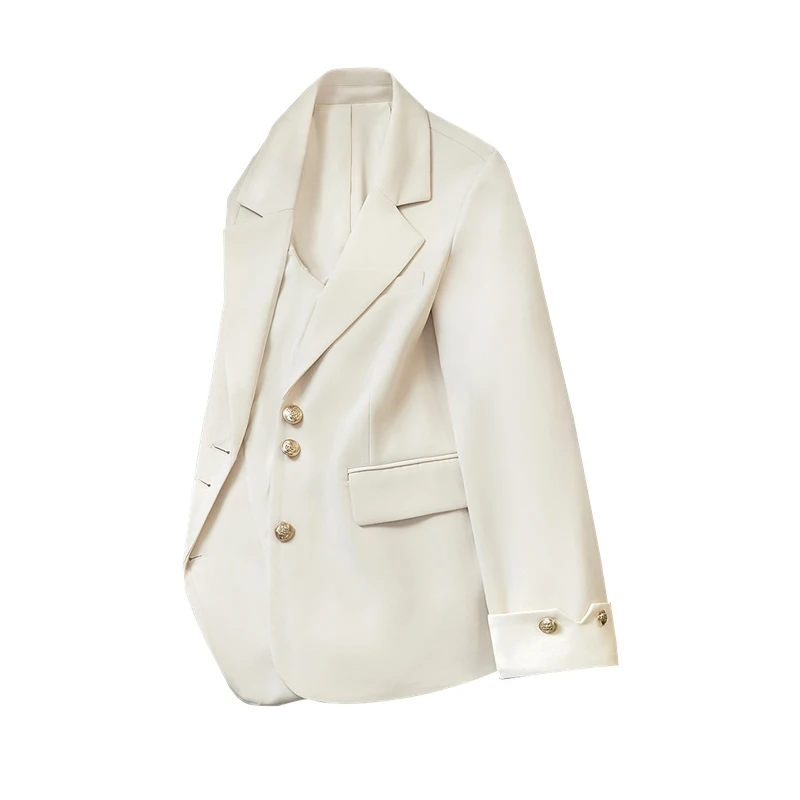 单排扣西装2025春装新款女设计感长袖翻领西服外套T43B4297X