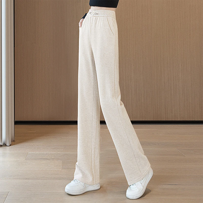 丝柏舍2025秋装新款女士时尚宽松简约松紧腰纯色休闲裤S33X5728K