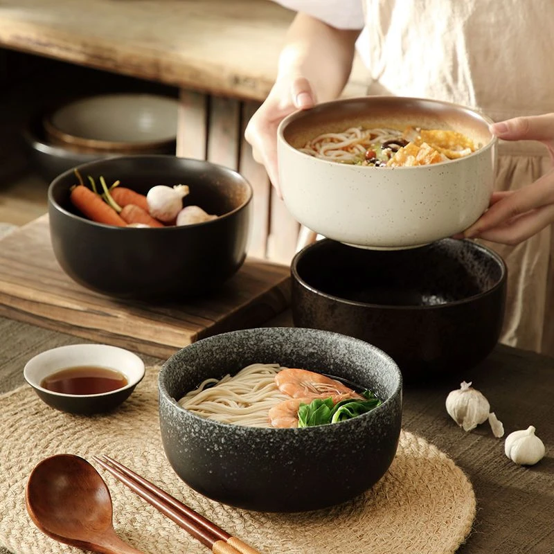 日式泡面碗牛肉汤面碗 大号餐具深碗装菜碗盘味千拉碗宿舍陶瓷碗