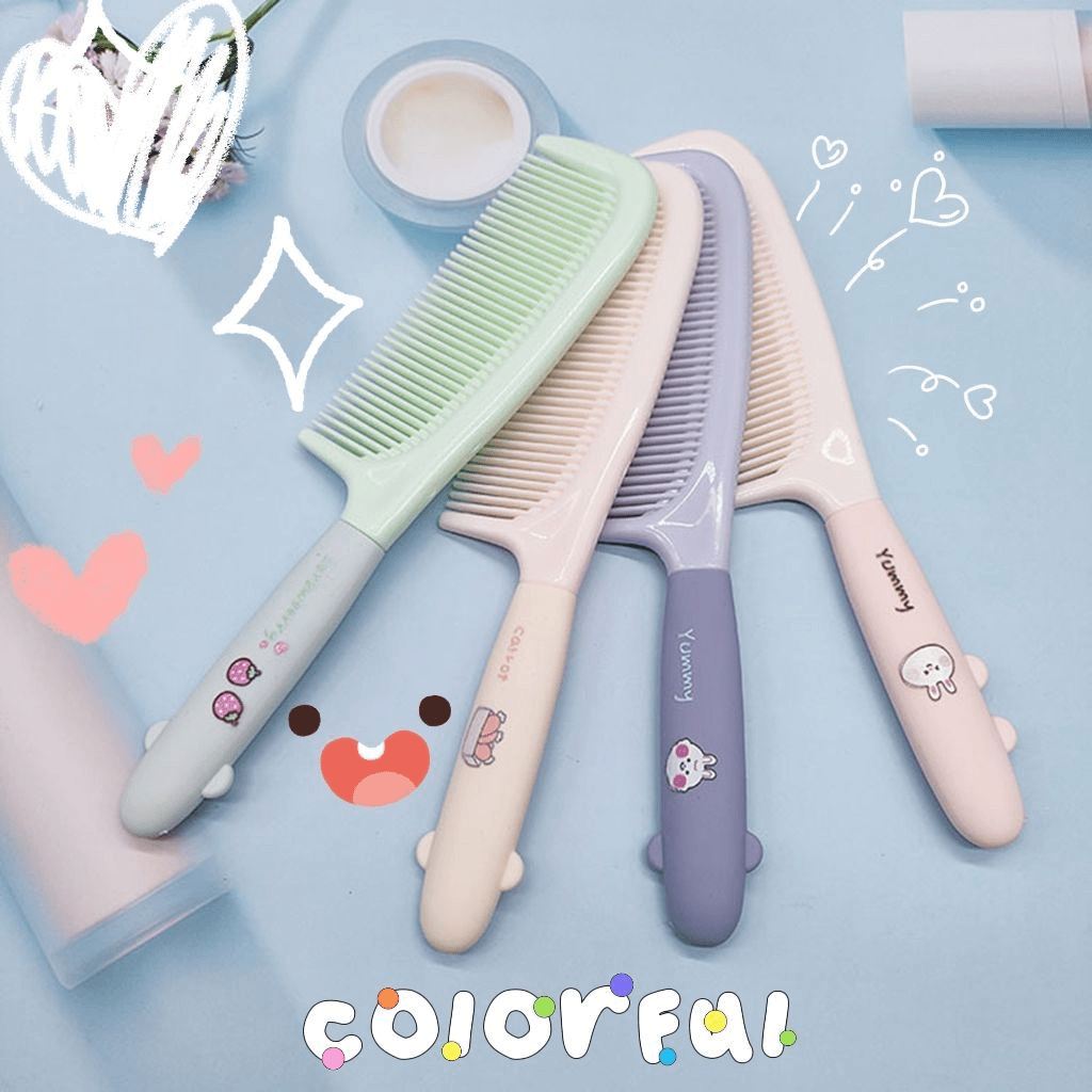 可爱直发梳卡通女童细齿顺发梳家用女士长发专用学生少女美发梳子