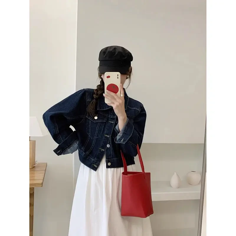 秋季茶系穿搭一整套女2024新款高级感牛仔外套小香风连衣裙两件套
