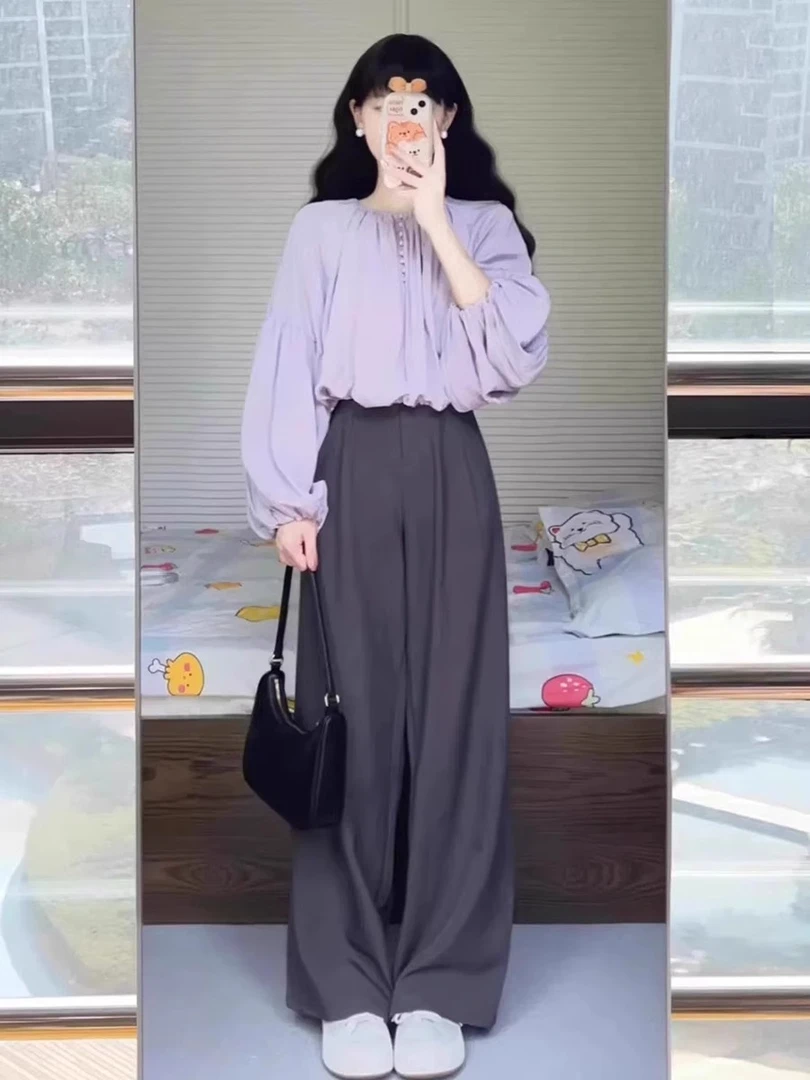 茶系穿搭一整套装女2024新款大码胖mm气质轻熟风高级感秋装两件套