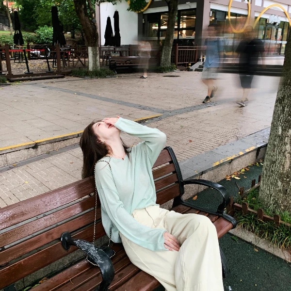 2025入秋一整套女小个子圆领温柔慵懒风薄款针织上衣女休闲裤子女