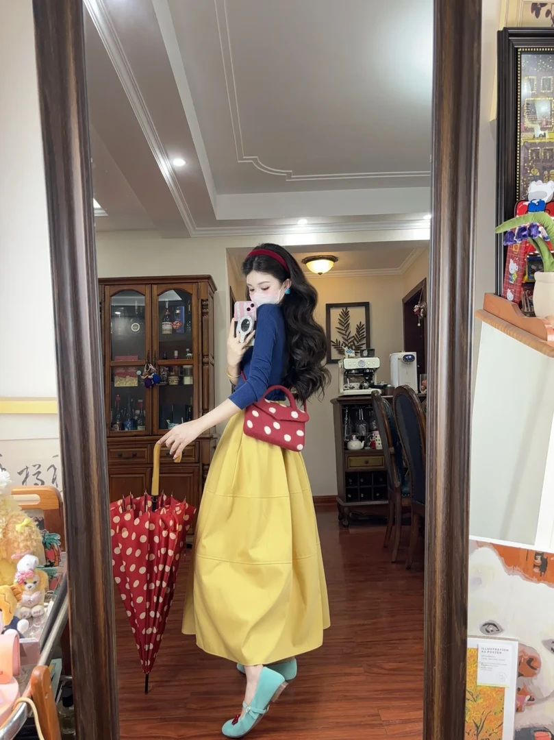 春季穿搭一整套女2025新款不规则门边v领针织衫高腰半身裙套装女