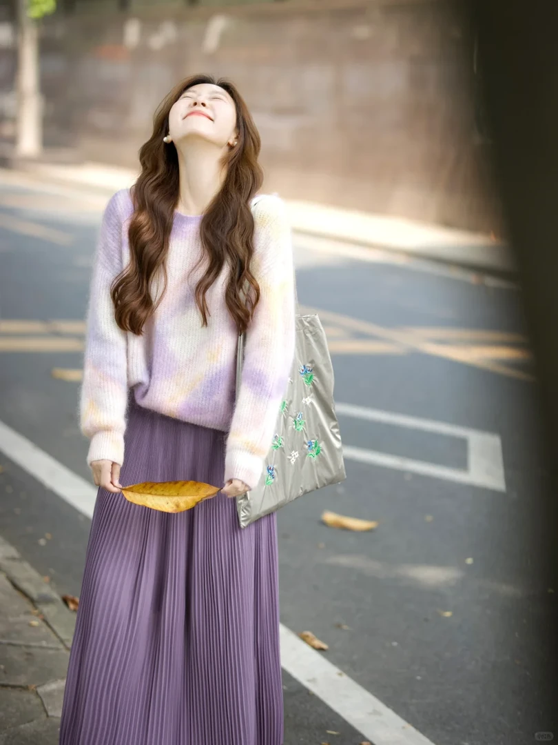 秋冬装搭配一整套2024茶系穿搭小香风法式高级感毛衣连衣裙子套装