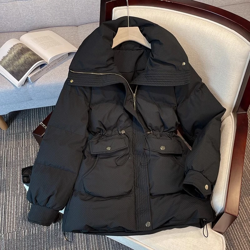 欧洲站胖妹妹藏肉显瘦棉服女冬季新款时尚休闲收腰加厚面包服外套