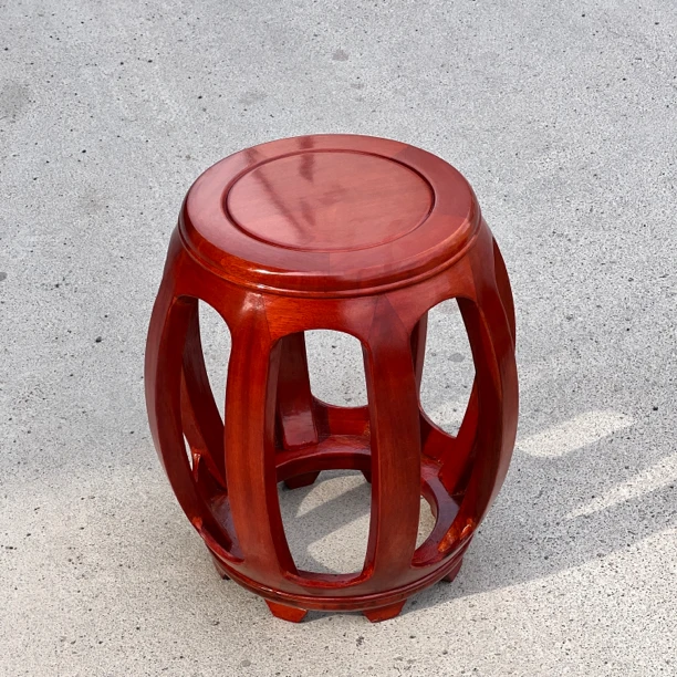 成阳红木 小巴花鼓凳45高