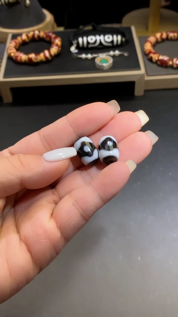 【闪购商品】玛瑙/玉髓单珠未镶嵌T城三Y黑白