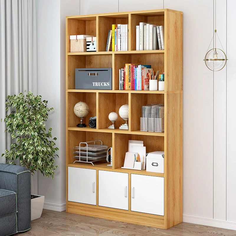 新疆包邮仿实木简易书架落地客厅收纳储物柜子家用简约现代办公室