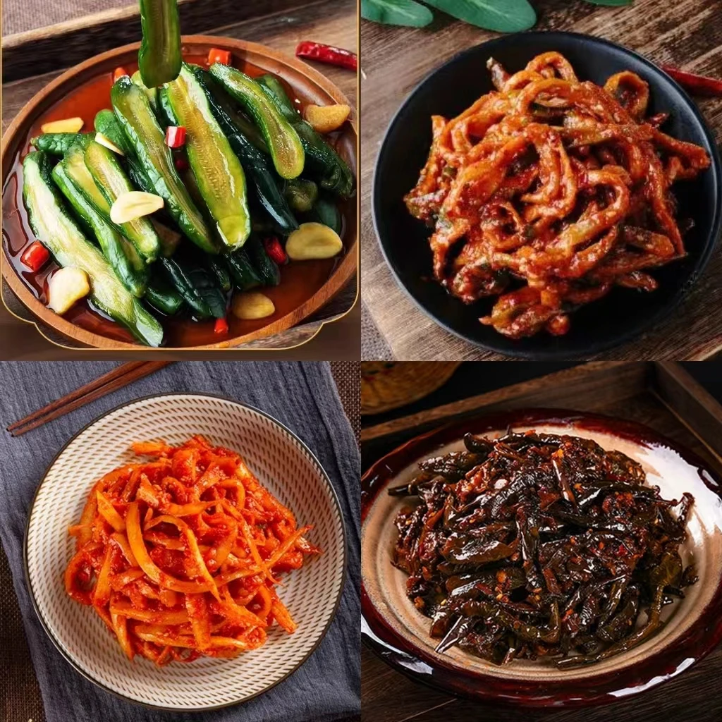 延边泡菜组合（送元宝碗）桔梗酸甜黄瓜酱茄子干萝卜条美人椒李秀山