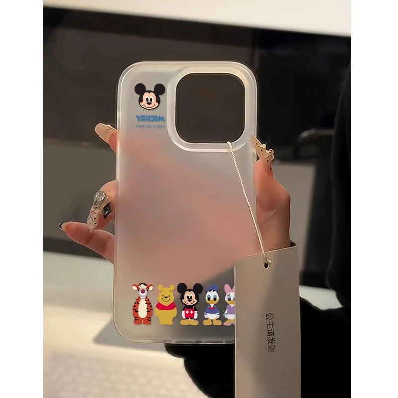 迪士尼和维尼熊适用苹果14promax磨砂11/12防摔13/15pro软壳