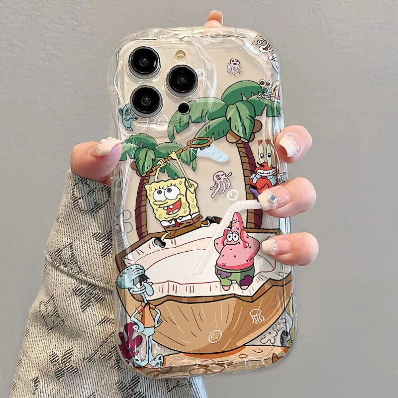 曲边蟹黄堡派对适用iPhone15/14promax手机壳11苹果13/12软xs套xr