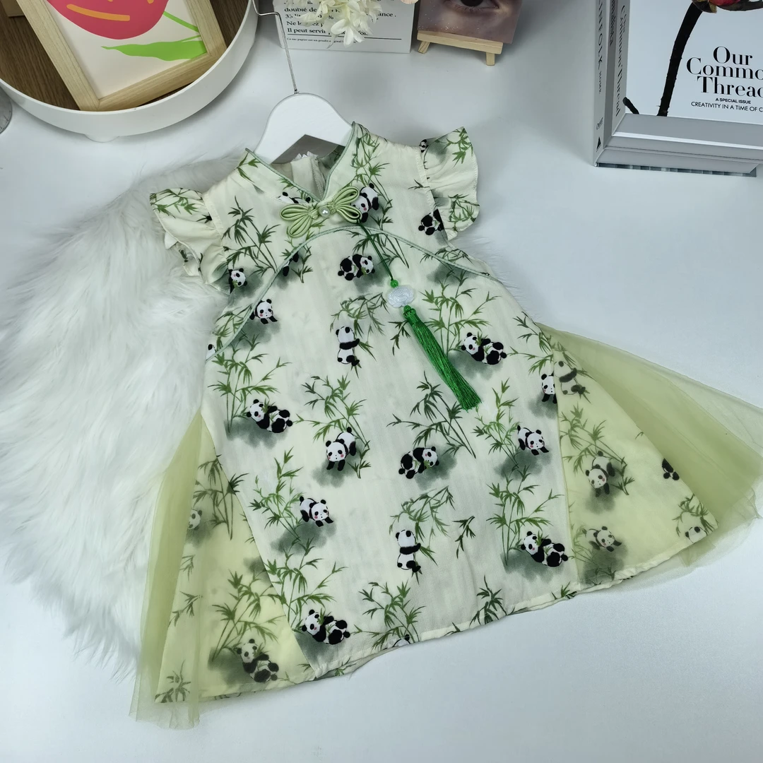 1321新中式连衣裙新款可爱女孩宝宝夏季中国风旗袍洋气公主裙