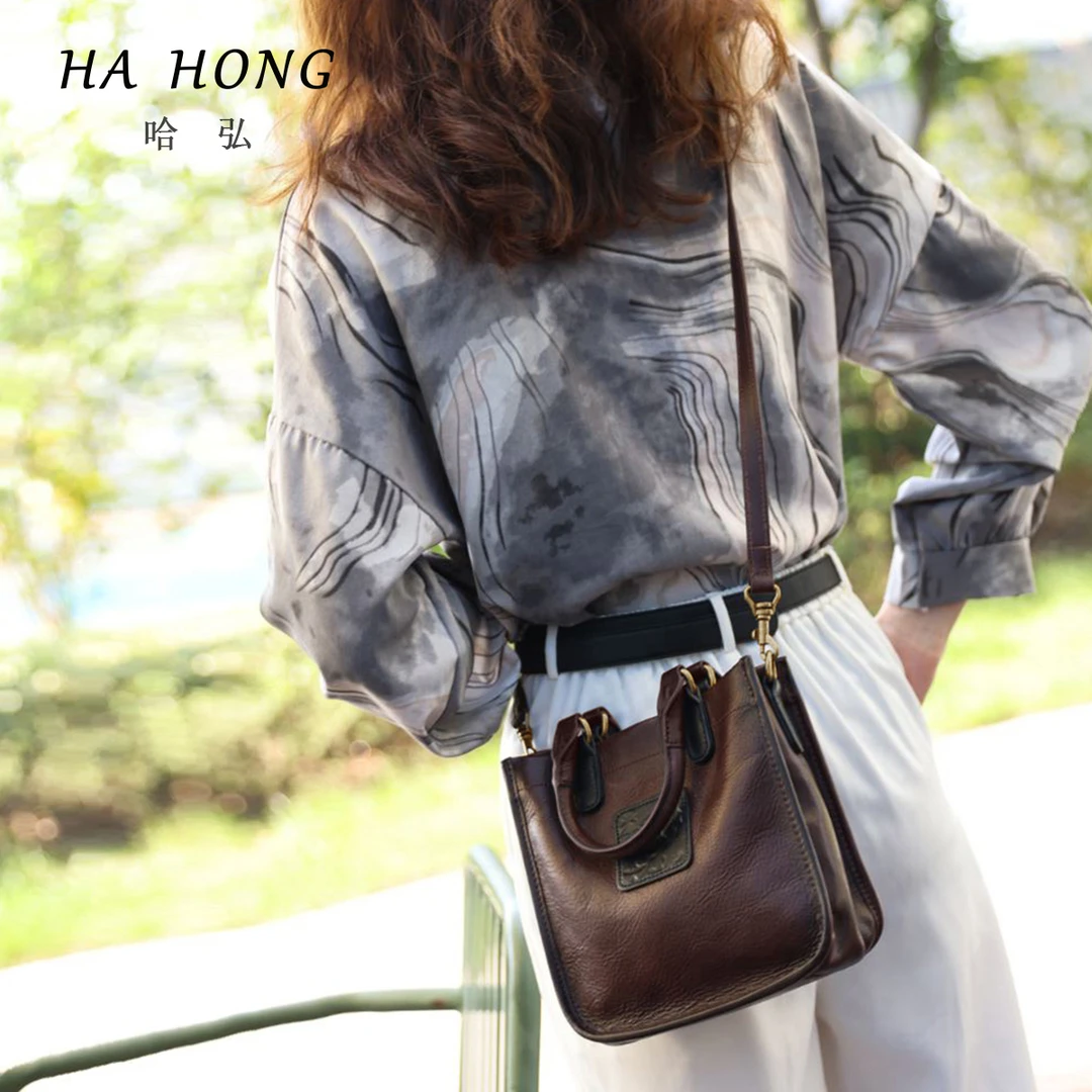 哈弘秋冬新款真皮包包女款软皮原创简约头层牛皮落落大方斜挎包