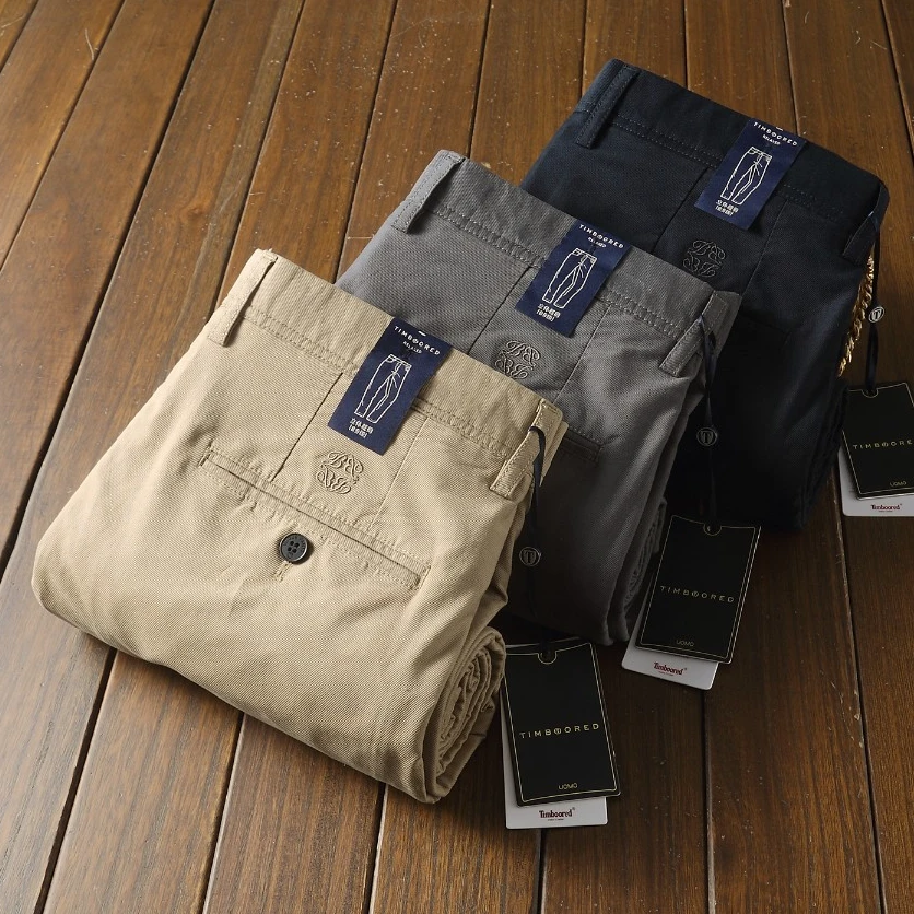 夏季薄款高级莫代尔棉弹力斜纹直筒休闲男裤柔软透气商务宽松长裤