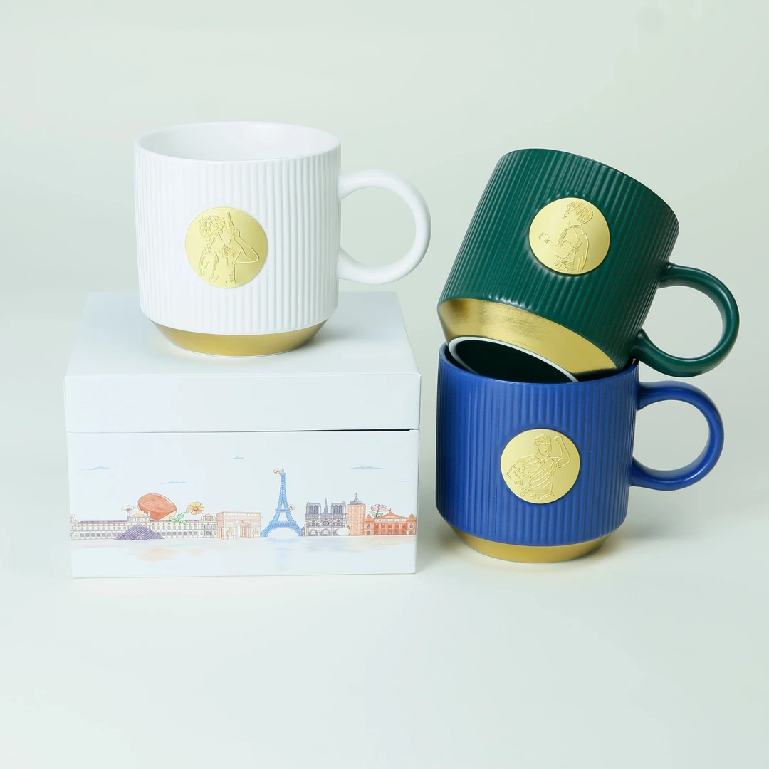 2024圆梦新款简约风陶瓷水杯家用大容量马克杯