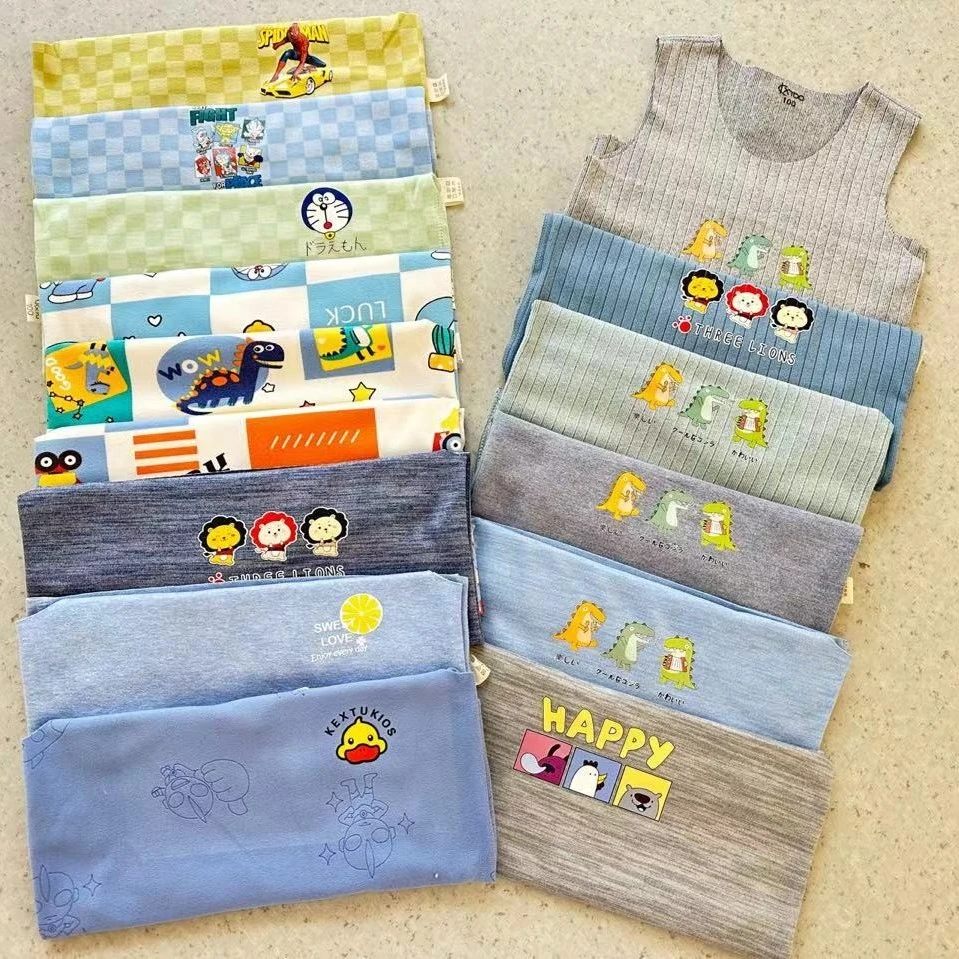 两件9.9儿童无痕卡通保暖背心秋冬打底内穿双面宝宝幼儿护肚内搭