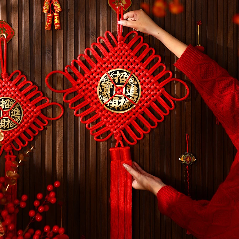 福字中国结挂件新年喜庆高档招财进宝结玄关背景墙2024新年装饰