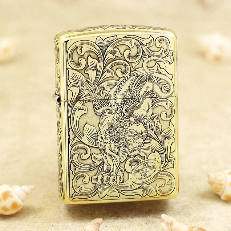 ZIPPO打火机 wz财色双收 168盔甲煤油打火机 DY9912FD