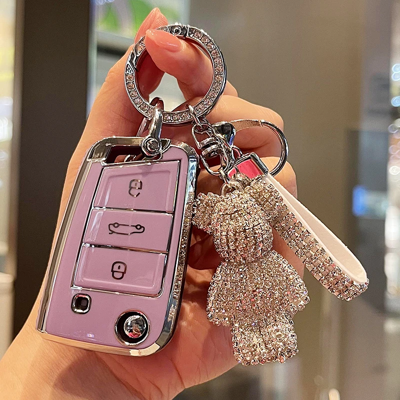 大众高尔夫高7高6钥匙套女专用卡通男士高档全包可爱男款女款壳扣