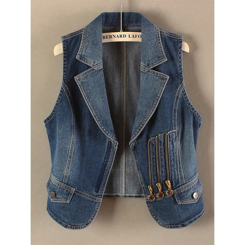 时髦拉链设计复古牛仔马夹2025春秋季新款洋气上档次女装坎肩外套