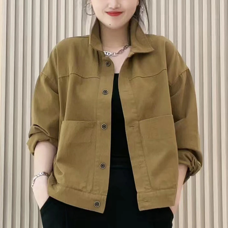 简约复古气质百搭短外套2025春秋季新款户外运动通勤女装时尚上衣