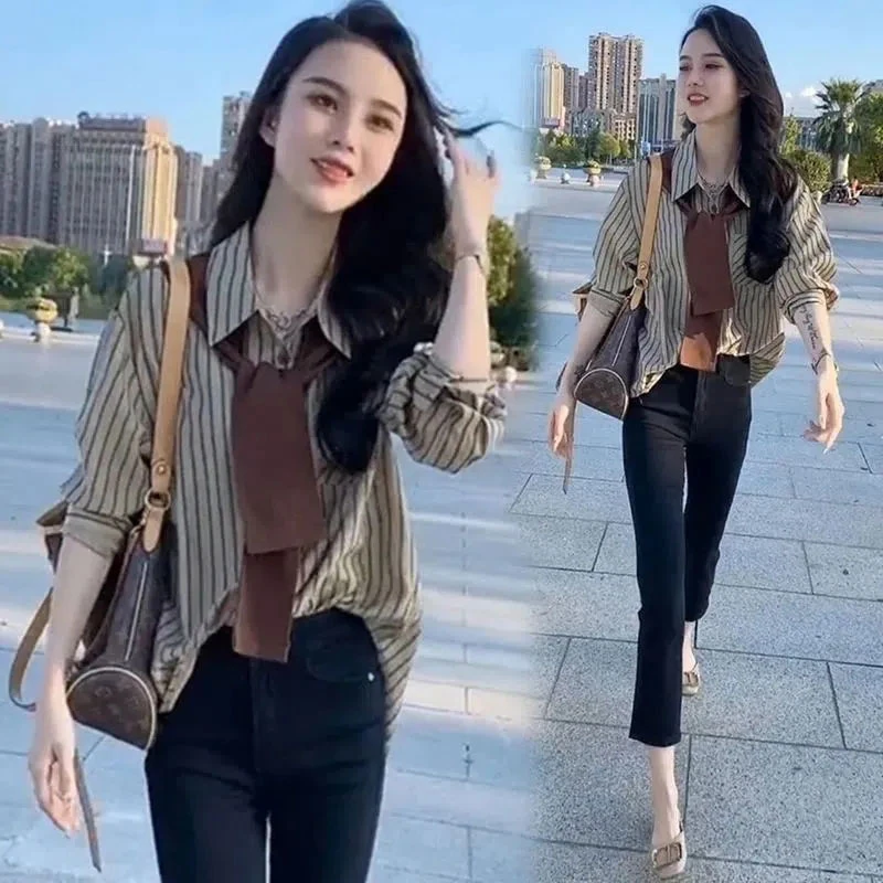 香朵儿时髦披肩洋气设计感衬衫2025春秋新款高级轻奢女装百搭上衣