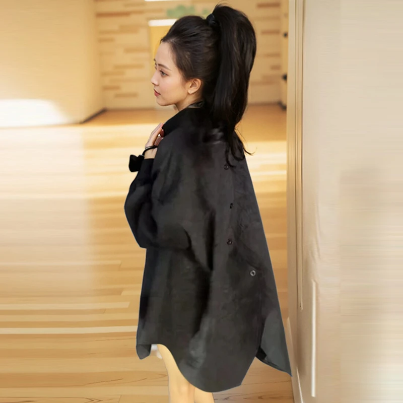 不规则拼接时髦设计感小众衬衫2025春秋新款上班族通勤风女装上衣