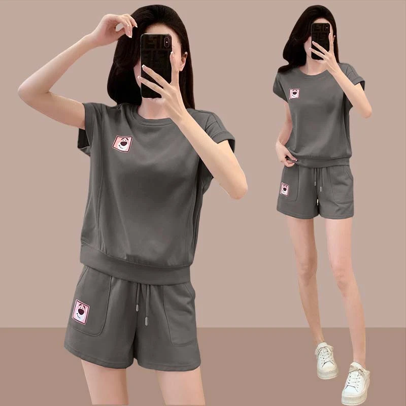 小个子时尚潮流百搭精品女装套装2025夏季新款纯棉短裤短袖两件套