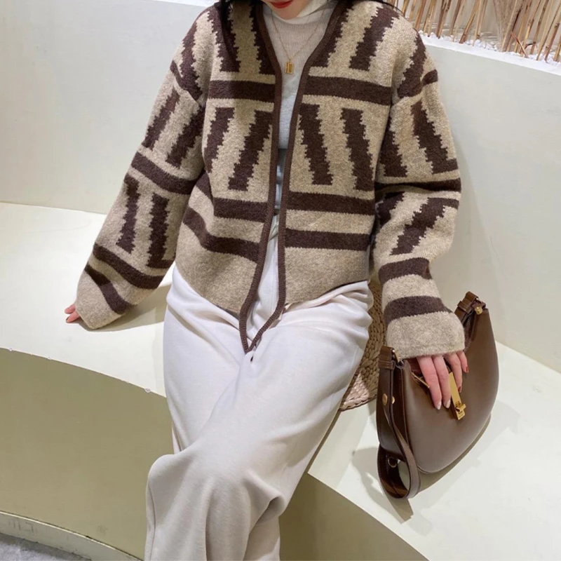 欧美街头潮流复古开衫针织衫2025春秋季新款小众流行时尚女装外套