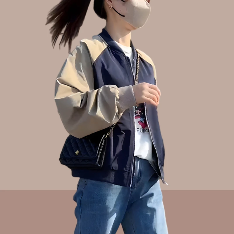 短款外套春秋女款小众时尚棒球服2026新款爆款宽松休闲小个子外套