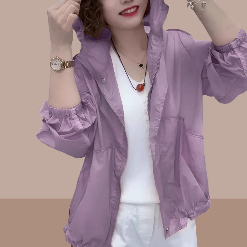 薄款防晒衣女2025夏季新款宽松大码空调衫百搭透气冰丝防晒服外套