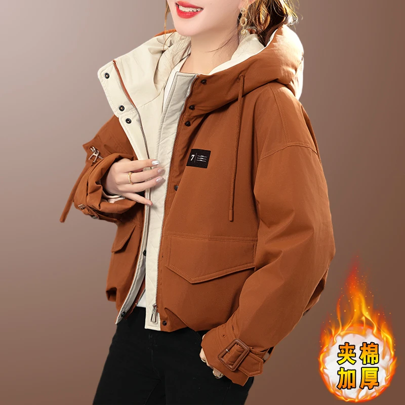 加厚时髦短款冬天棉袄2025年新款爆款韩版女款宽松加绒小个子棉服