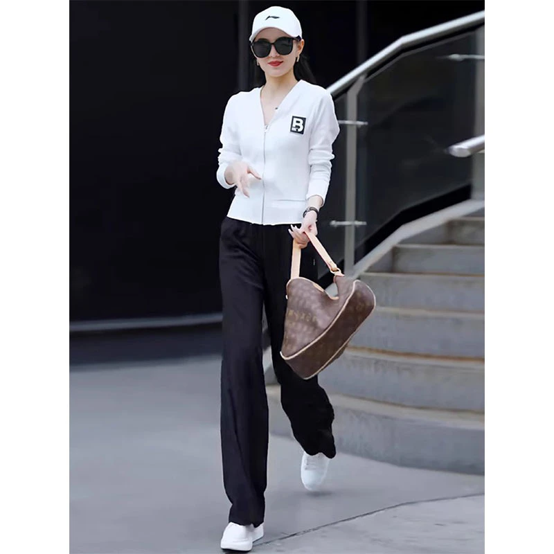 潮流户外通勤运动套装2025春秋新款时尚洋气女装棒球服卫裤两件套