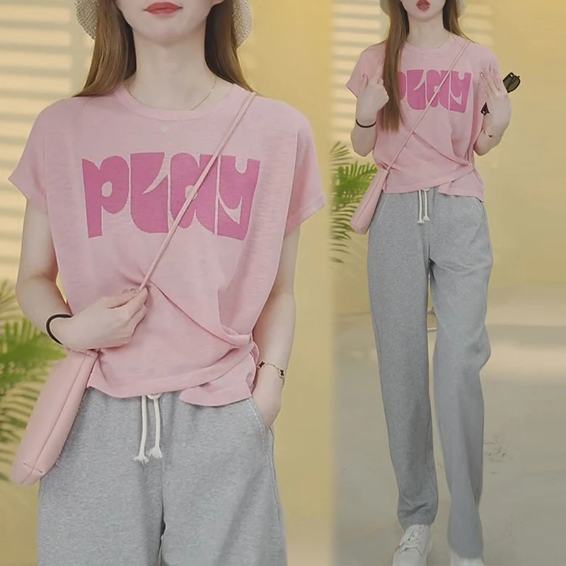 薄款青春活力百搭短袖女夏季2025新款宽松遮肉小众设计感时尚上衣