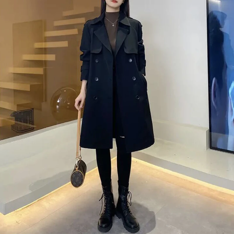 香朵儿高腰显瘦时髦风衣2025春秋新款职业通勤女装气质高级感外套