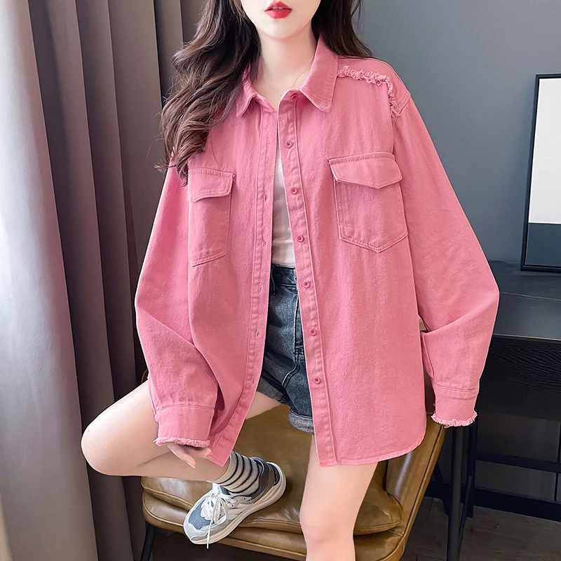 轻奢小众高级感女装洋气牛仔衬衫2025春秋季新款休闲百搭时尚外套