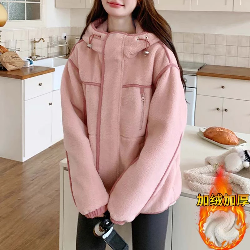 香朵儿韩版设计感保暖外套2025秋冬新款流行时尚女装宽松显瘦上衣