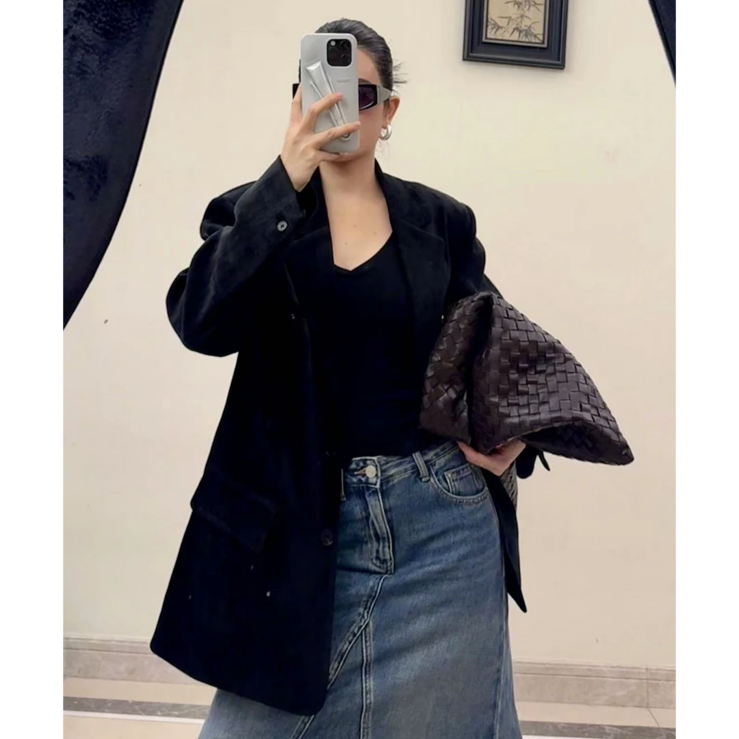 徐达琳 复古港风西装外套秋季新款高级感气质宽松休闲西服LD5291