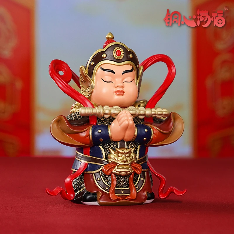 铜心满福《韦陀菩萨》家居饰品 铜工艺品 国潮桌面柜台门神摆件